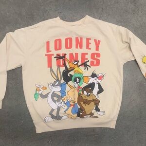 Warner Bros. Looney Tunes Cream Crewneck Sweater